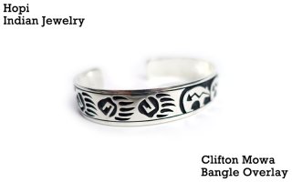 HOPI Indian Jewelry  ホピ族 インディアンジュエリー/ Clifton Mowa クリフトン モワ Bangle Overlay バングル オーバーレイ/シルバー