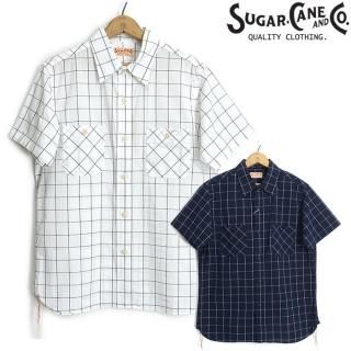 奬 SUGAR CANE [SC39290] ɥڥåȾµ WINDOWPANE CHECK S/S WORK SHIRT 