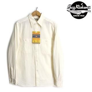 Хꥯ BuzzRickson's [BR25996]  Ĺµ ۥ磻 ֥졼  WHITE CHAMBRAY L/S WORK SHIRT 