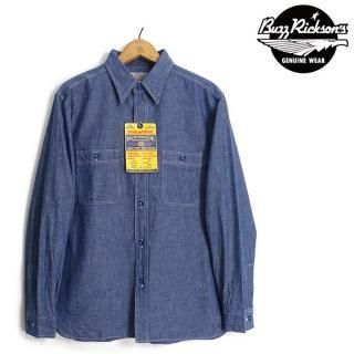 Хꥯ BuzzRickson's [BR25995]  Ĺµ ֥롼 ֥졼  BLUE CHAMBRAY L/S WORK SHIRT 
