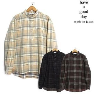 <img class='new_mark_img1' src='https://img.shop-pro.jp/img/new/icons14.gif' style='border:none;display:inline;margin:0px;padding:0px;width:auto;' />have a good day ϥ֥åɥǥ [HGD-357CHCD] Ρ顼 Ĺµ å No collar plaid shirt 