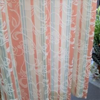1色 家具・インテリア 川島 オーダーカーテン フラワー 刺繍 サーモン