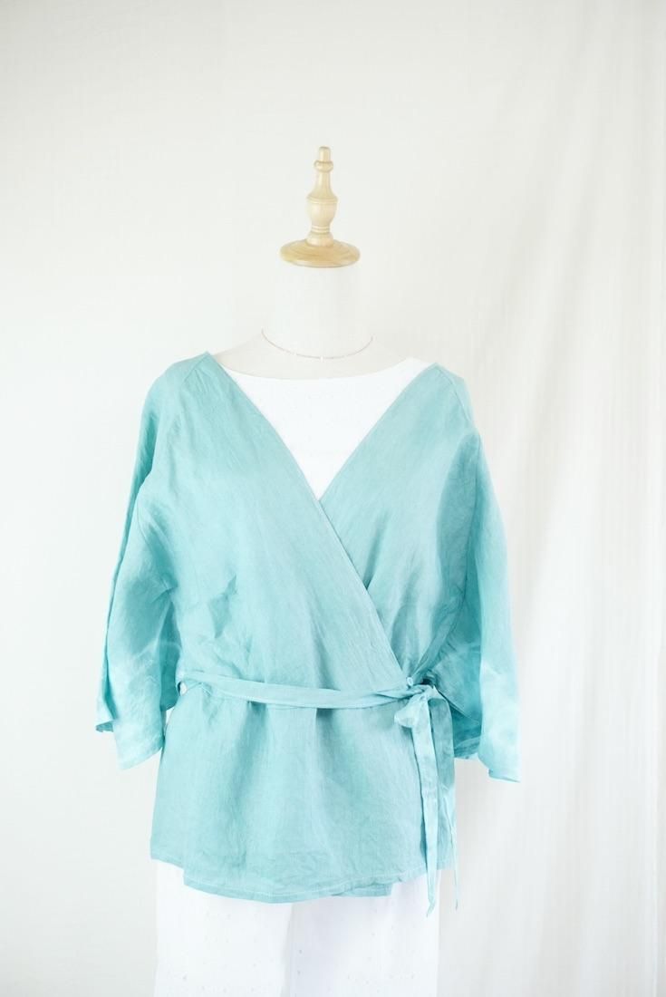 French Linen wrap  Under the sea 