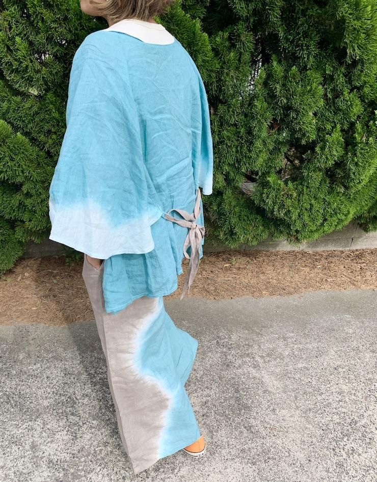 French Linen wrap  Under the sea 