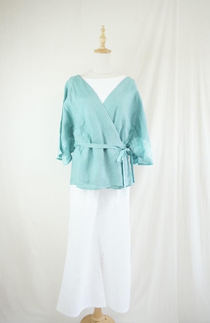 French Linen wrap  Under the sea 