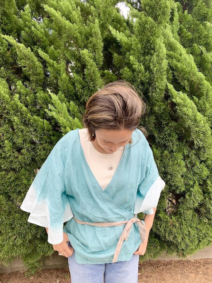 French Linen wrap  Under the sea 