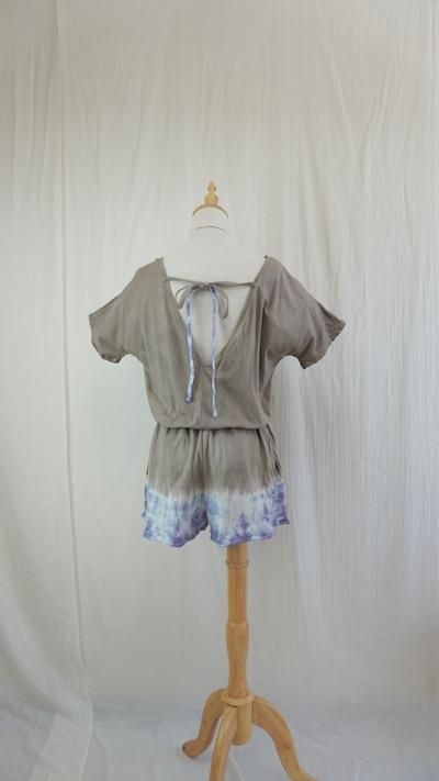 Cotton Tee in one  Taupe x Lavender 