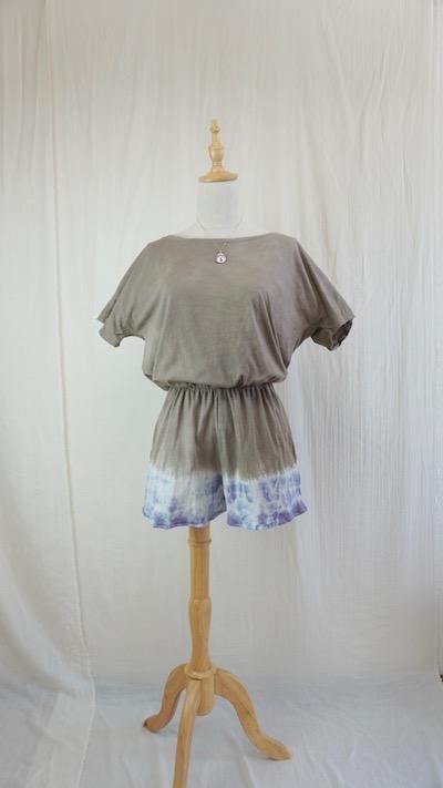 Cotton Tee in one  Taupe x Lavender 
