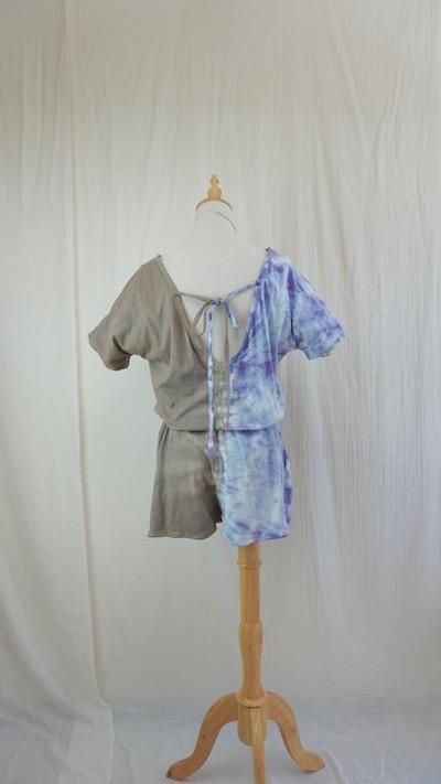 Cotton Tee in one  Taupe x Lavender 