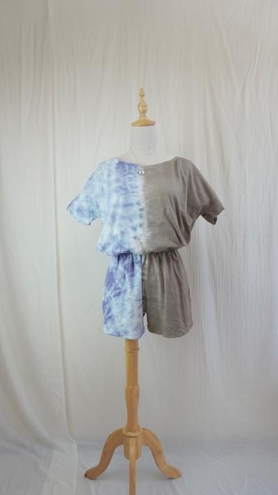 Cotton Tee in one  Taupe x Lavender 