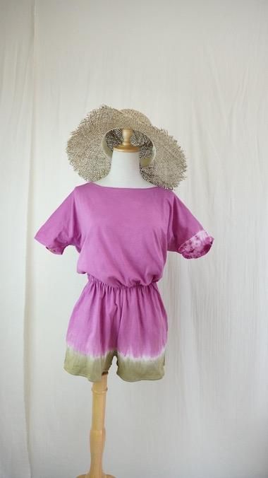 Cotton Tee in one  Peony x Khaki  