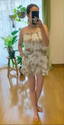 W-gauze Bare in one  Taupe x Lavender  