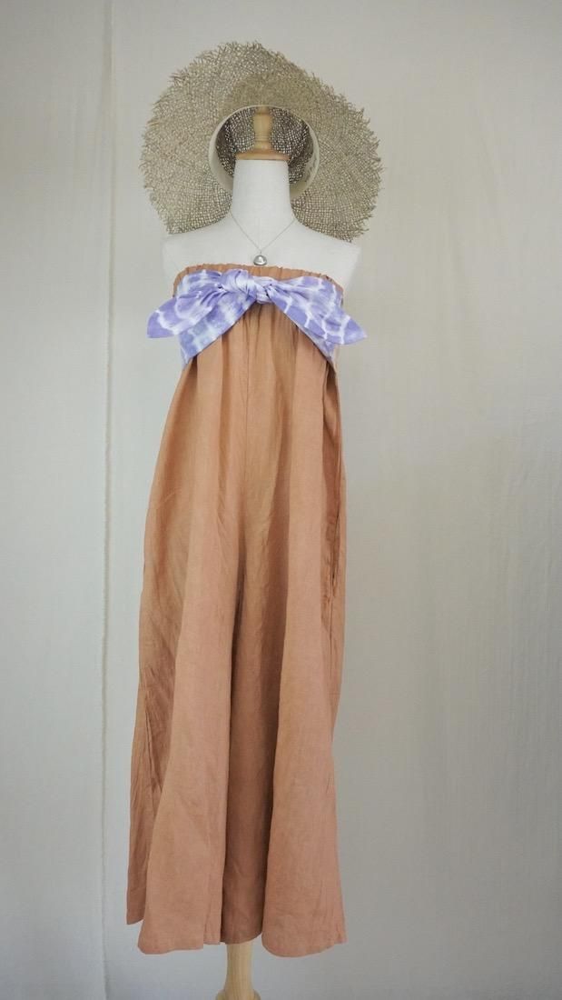 French Linen Ribbon All in one  Terracotta x Amethyst  