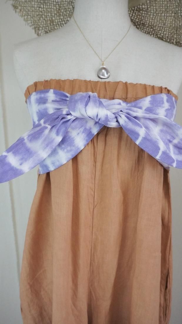 French Linen Ribbon All in one  Terracotta x Amethyst  