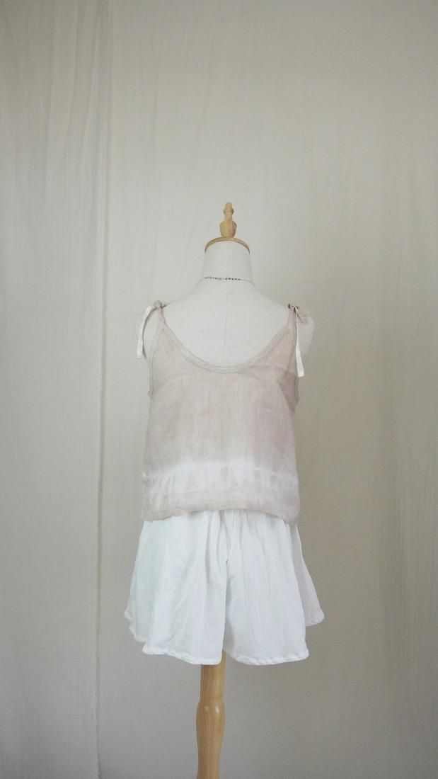 French Linen Ribbon Camisole  Sandy Beach  