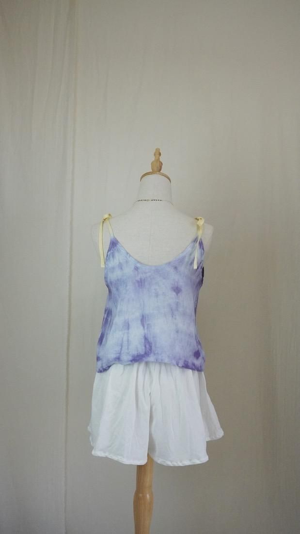 French Linen Ribbon Camisole  Lavender x Custard  