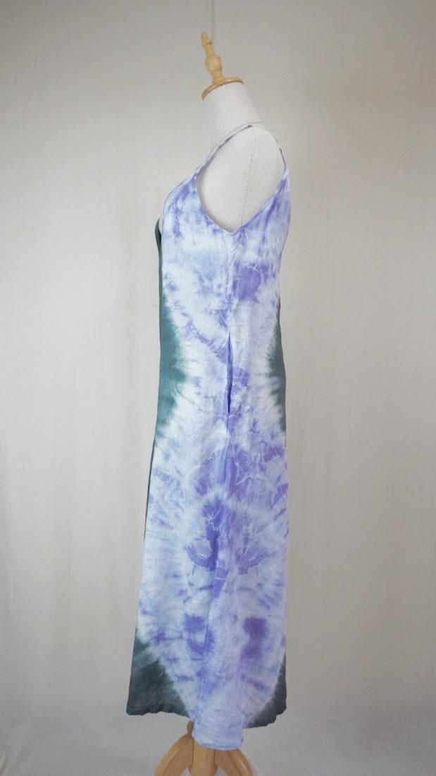 French Linen Long Rompers  Black x Lavender 