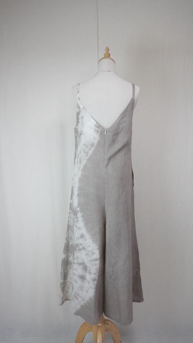 French Linen Long Rompers  Taupe 