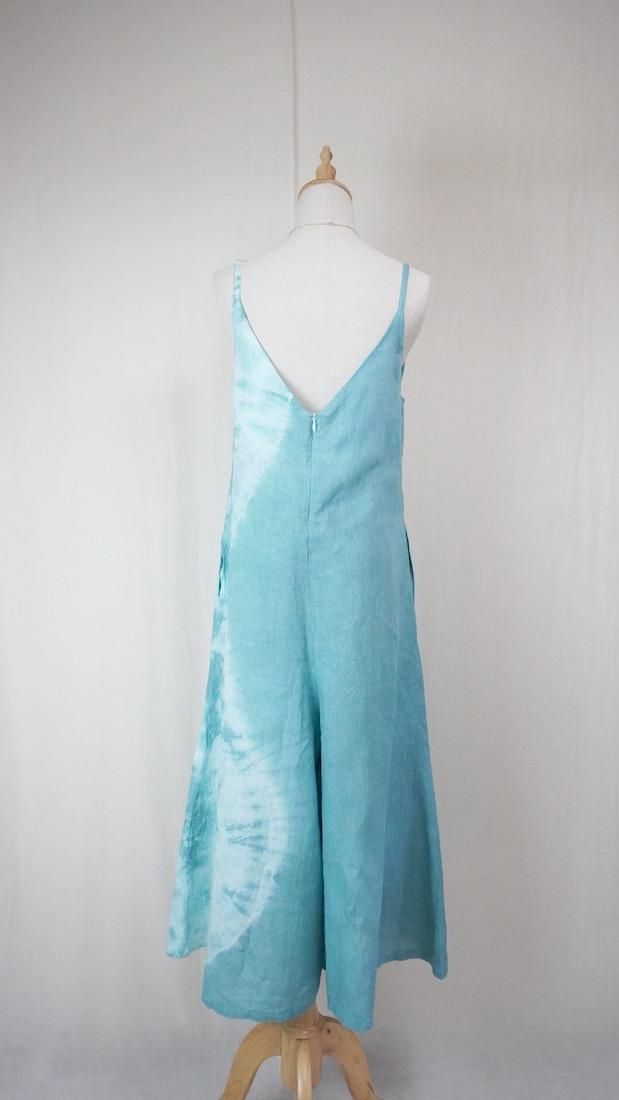 French Linen Long Rompers  Under the sea 