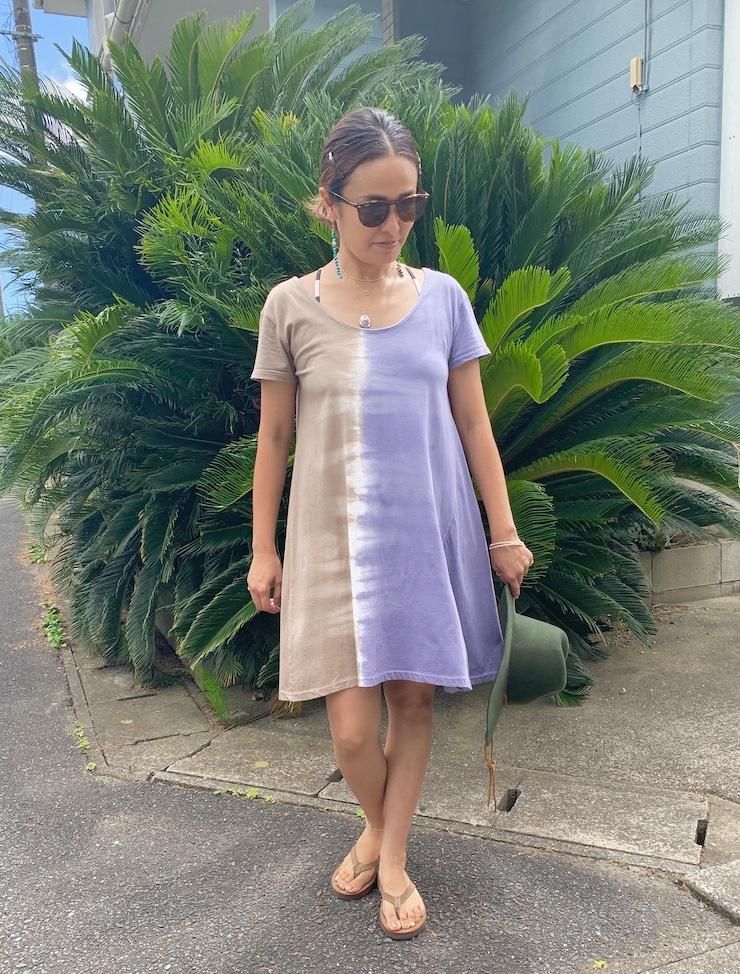 Cotton A line OP  Taupe x Lavender  