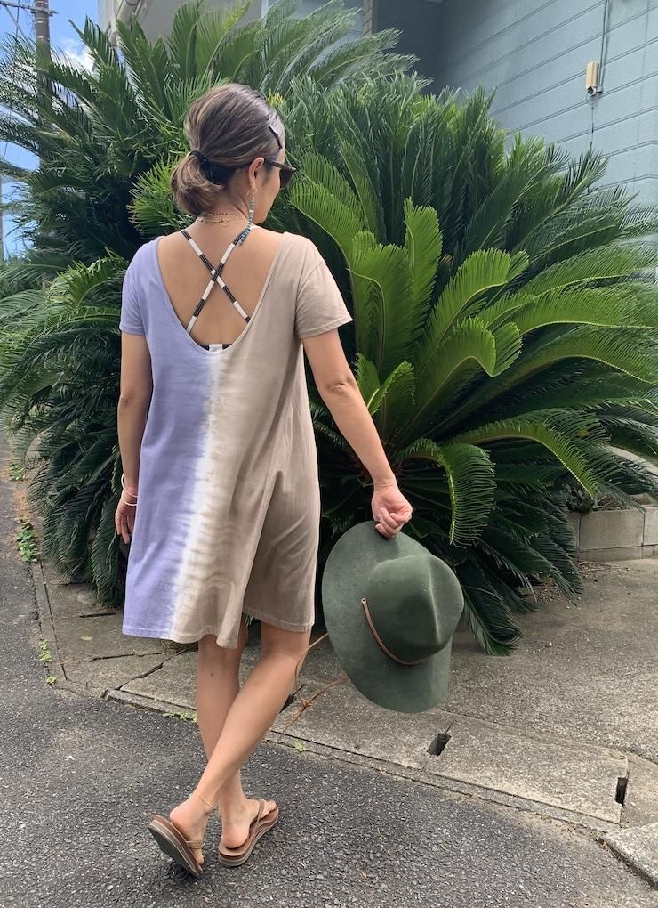 Cotton A line OP  Taupe x Lavender  