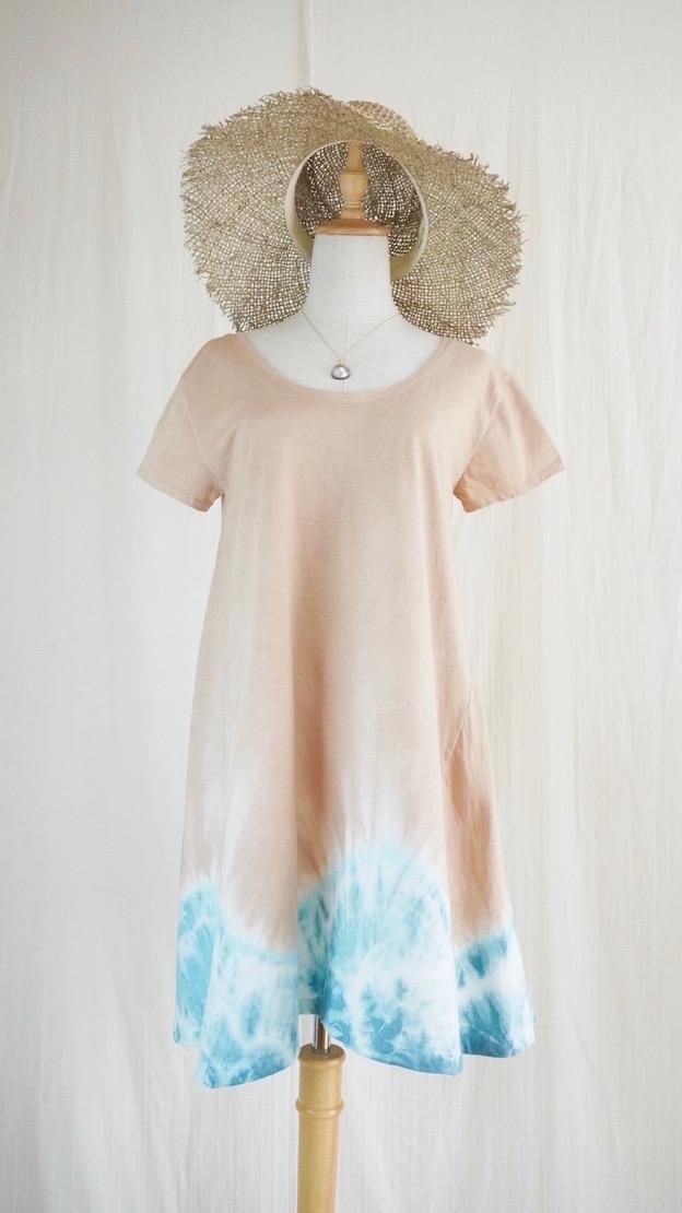 Cotton A line OP  Cafelate x Vintageblue  