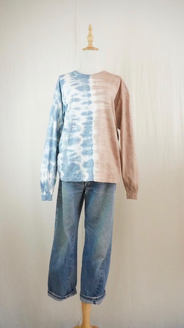 Organic Cotton Long Sleeve Tee x Natural Dyed  AI x Coffee  M