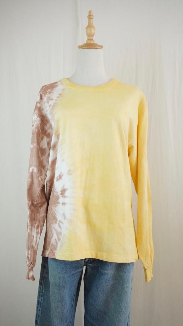 Organic Cotton Long Sleeve Tee x Natural Dyed  Mimosa x Soil  M