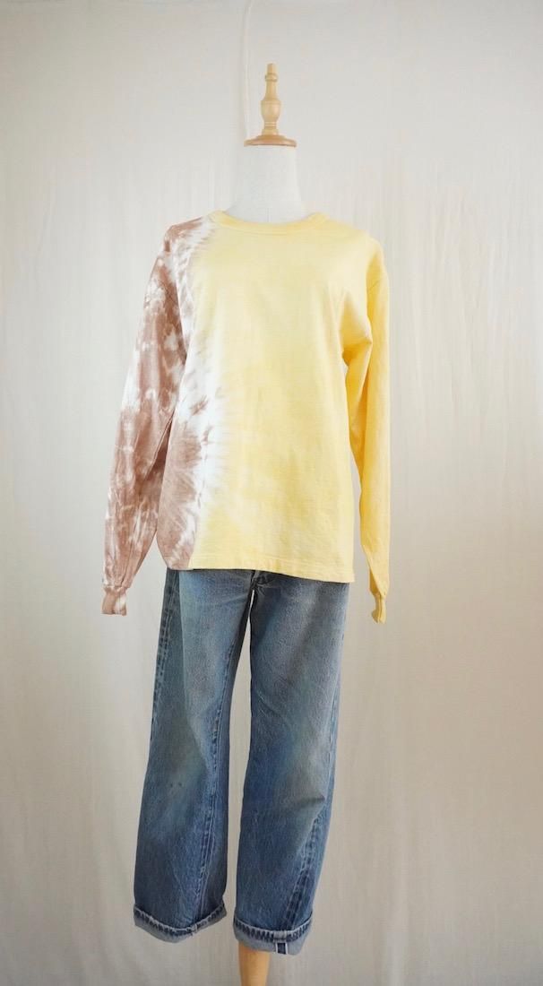 Organic Cotton Long Sleeve Tee x Natural Dyed  Mimosa x Soil  M