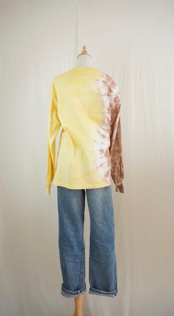 Organic Cotton Long Sleeve Tee x Natural Dyed  Mimosa x Soil  M