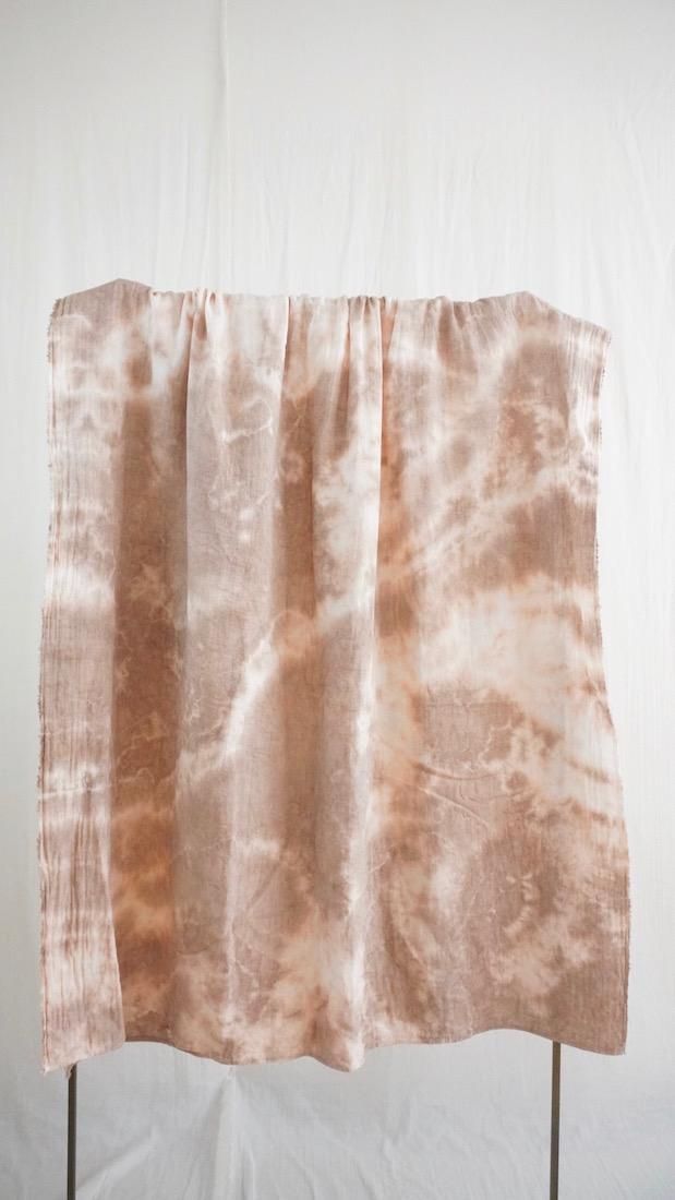 Organic Cotton W-gauze Big stole  x Natural Dyed “ Coffee ” 