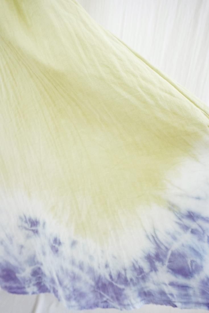 W gauze  flare long skirt  Ginkgo x Lavender  
