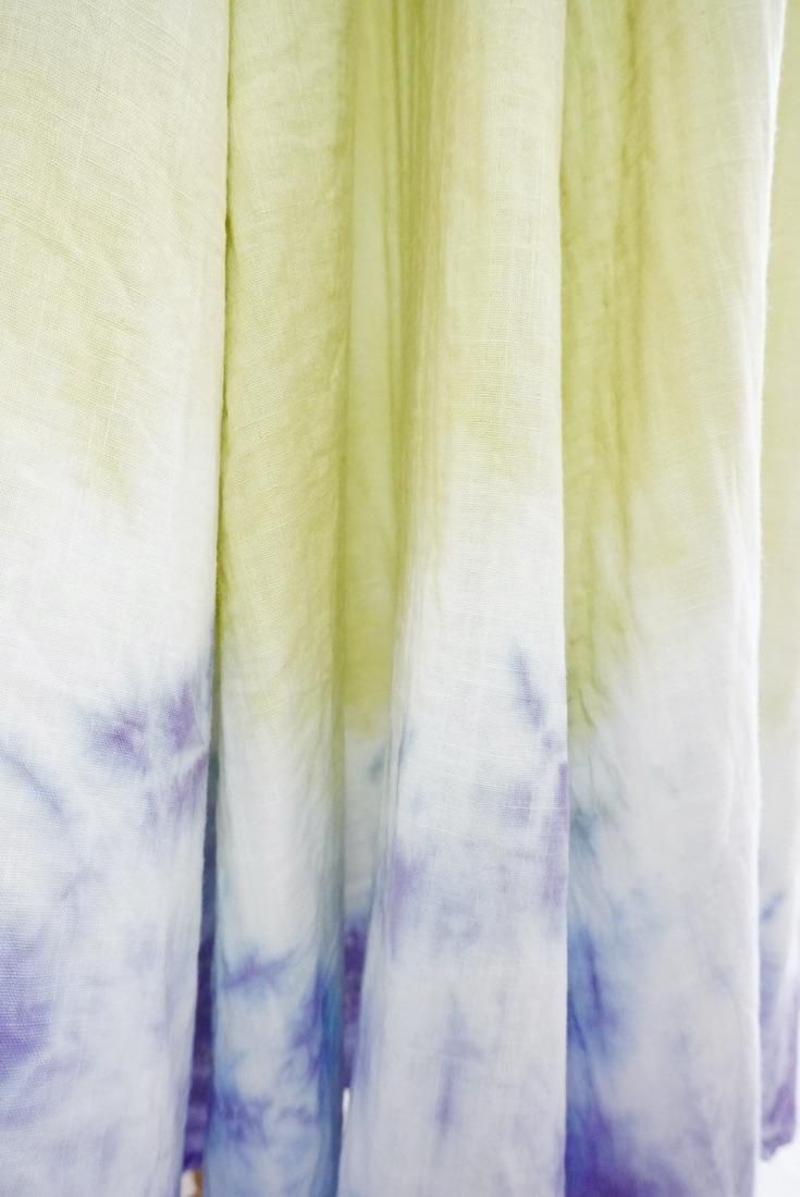 W gauze  flare long skirt “ Ginkgo x Lavender  ”