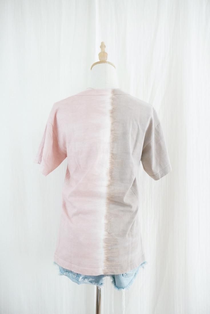 Organic Cotton Tee size S  Natural Dyed  Coffee x Sakura
