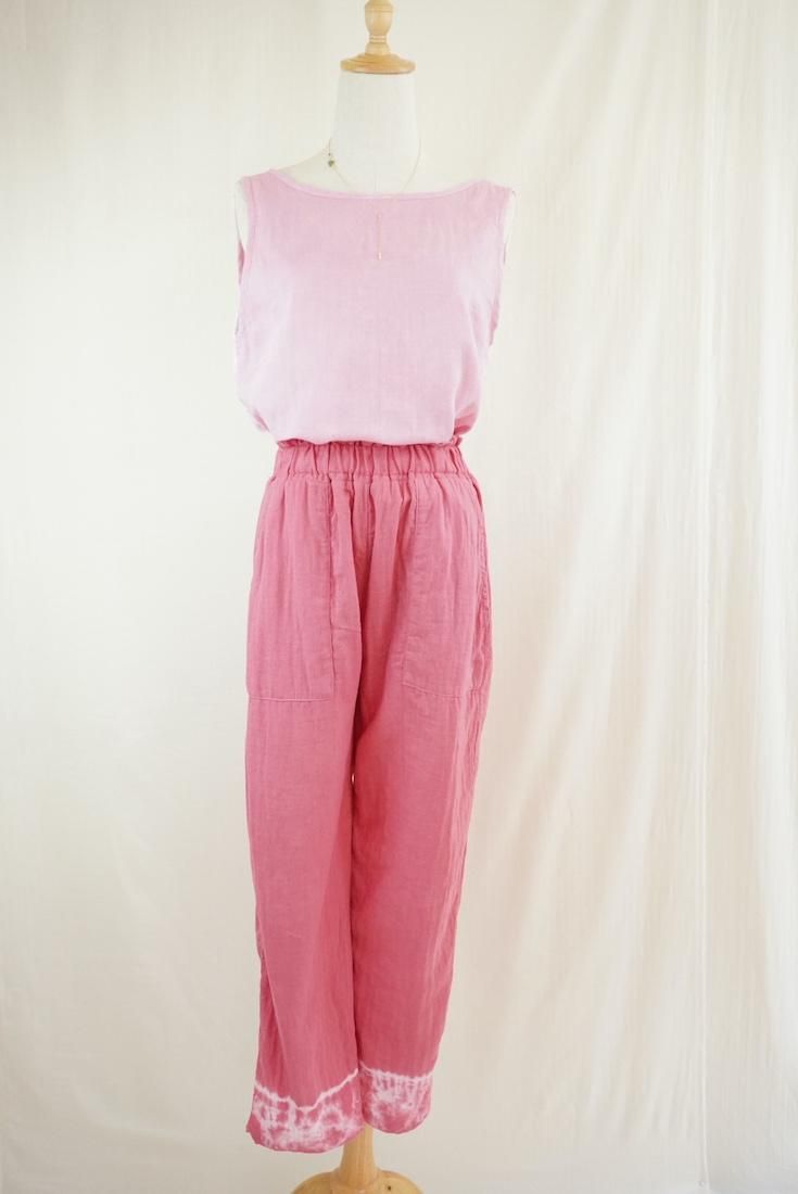 W gauze Easy Pants “Bougainvillea ”