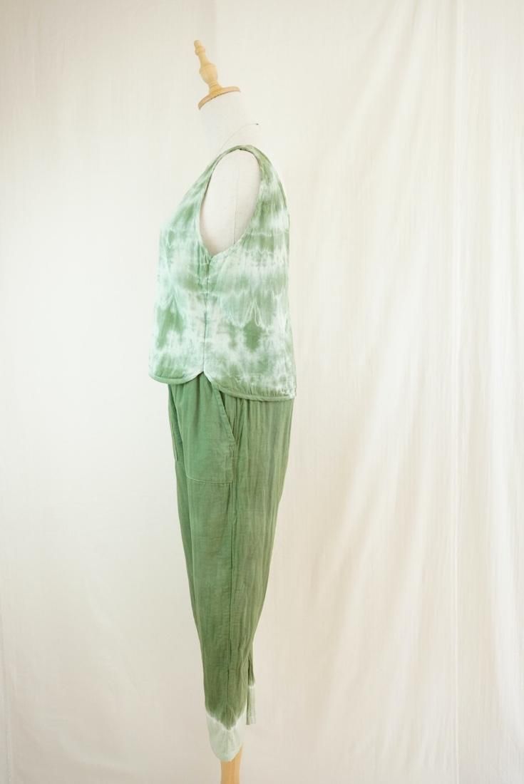 W gauze Easy Pants Junglegreen x Pistachio 