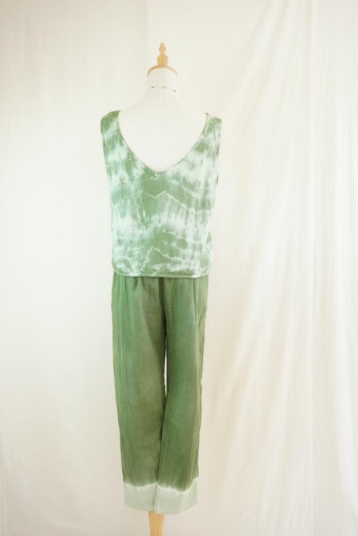 W gauze Easy Pants Junglegreen x Pistachio 