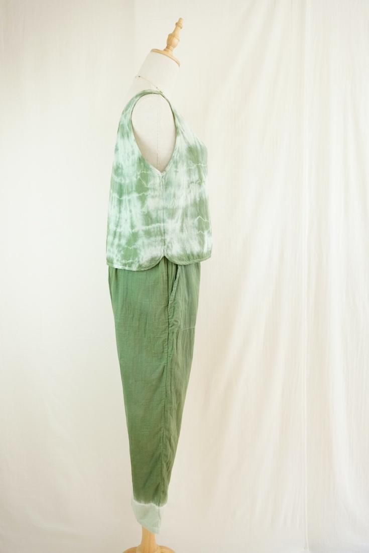W gauze Easy Pants Junglegreen x Pistachio 
