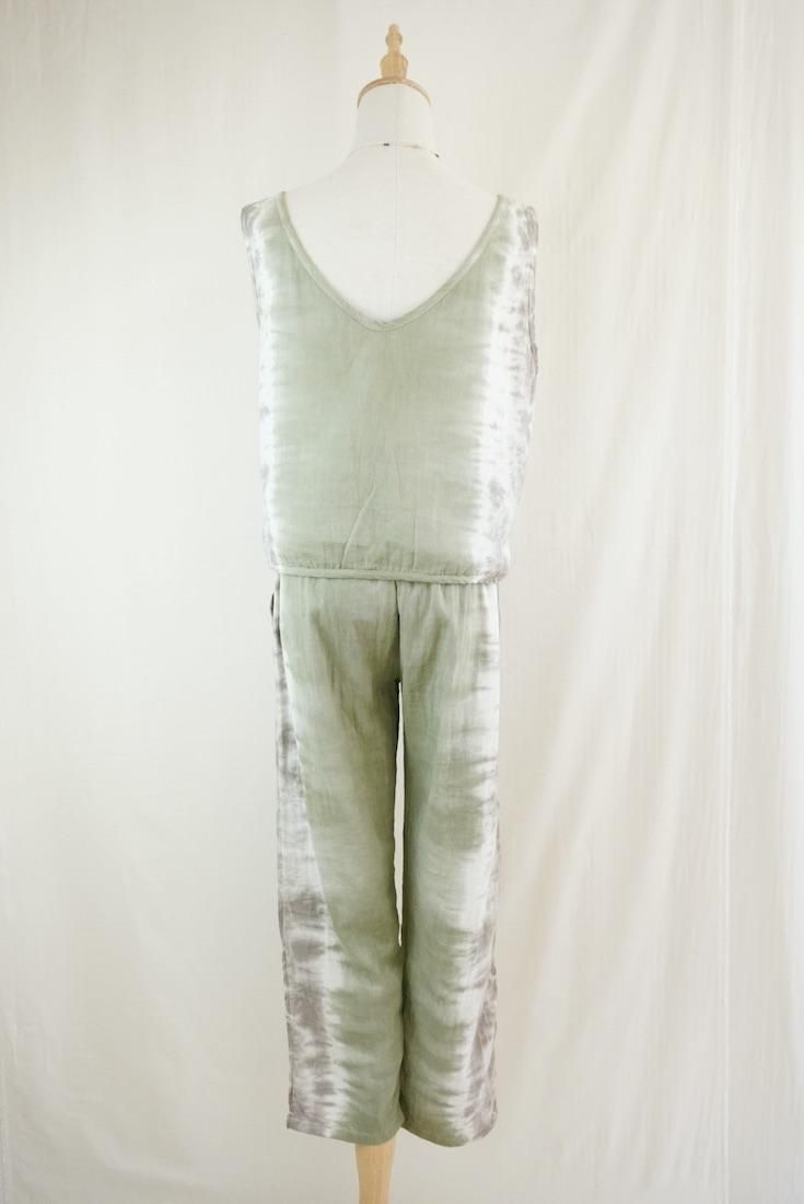 W gauze Easy Pants Greentea x Taupe 
