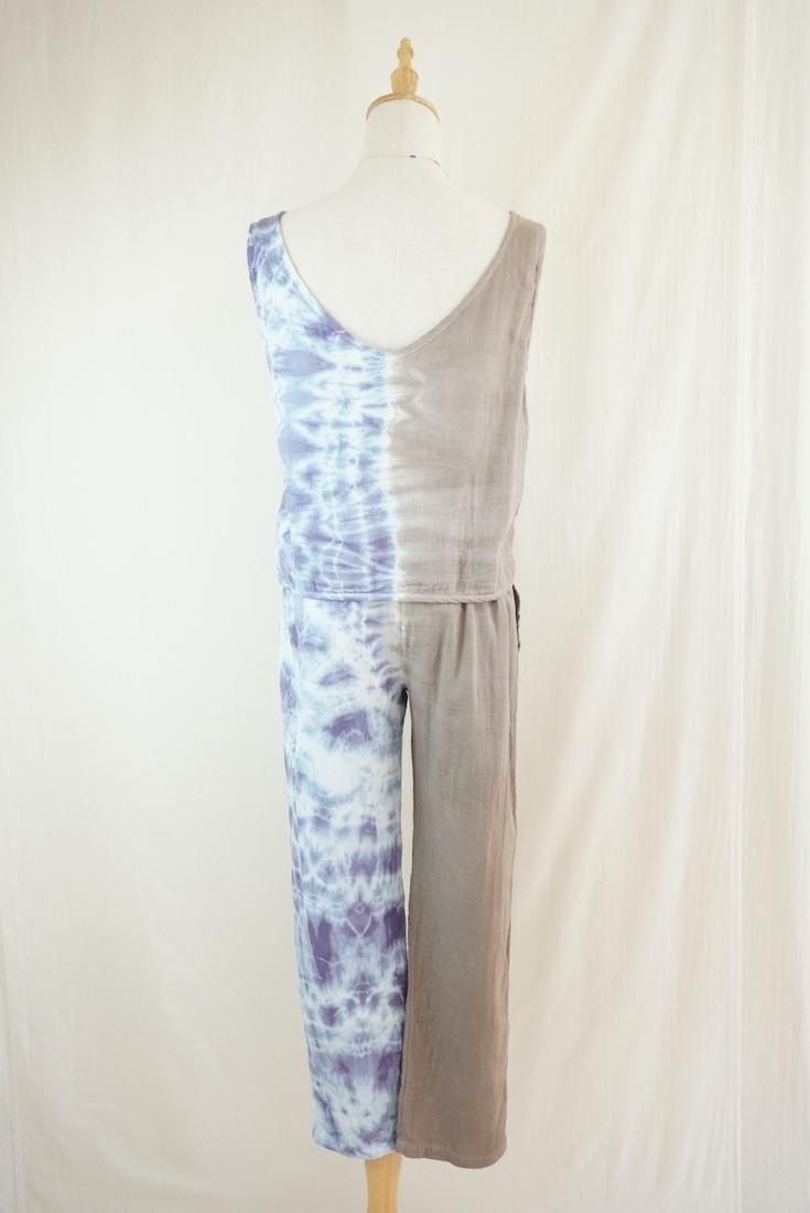 W gauze Easy Pants Taupe x Lavender 