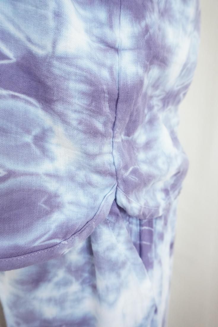 W gauze Back Open Tank Taupe x Lavender 