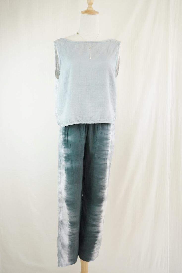 W gauze Back Open Tank Lightgray 