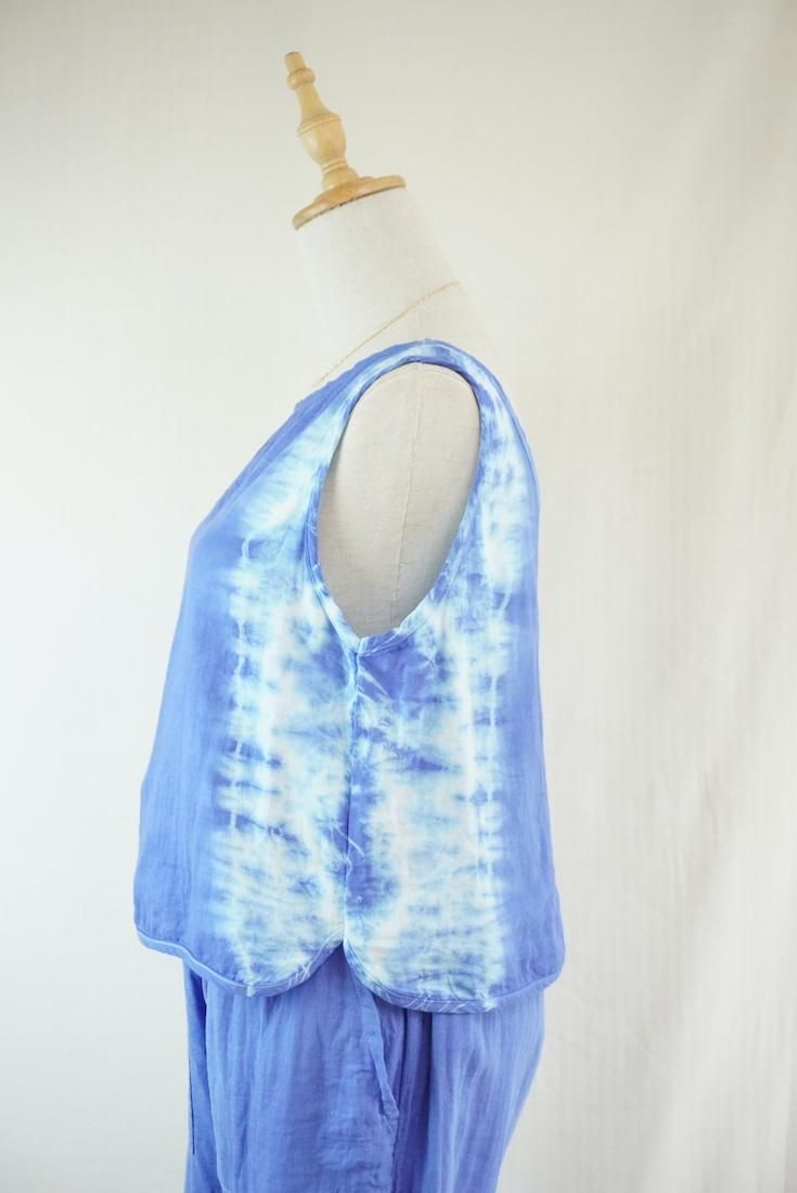 W gauze Back Open Tank Horizon 