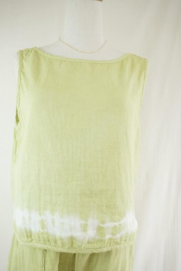 W gauze Back Open Tank Ginkgo 