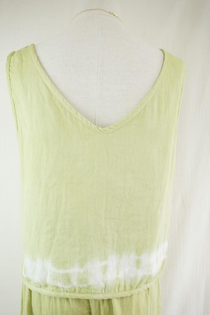W gauze Back Open Tank Ginkgo 