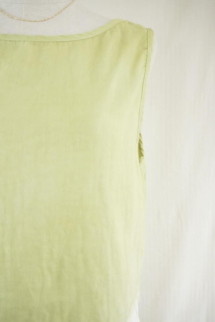 W gauze Back Open Tank Ginkgo 