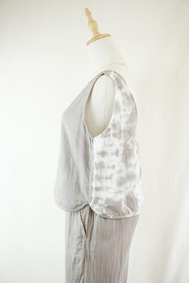 W gauze Back Open Tank Taupe 