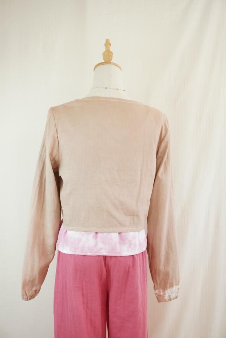 W gauze Ribbon Cardigan  Cafelate 