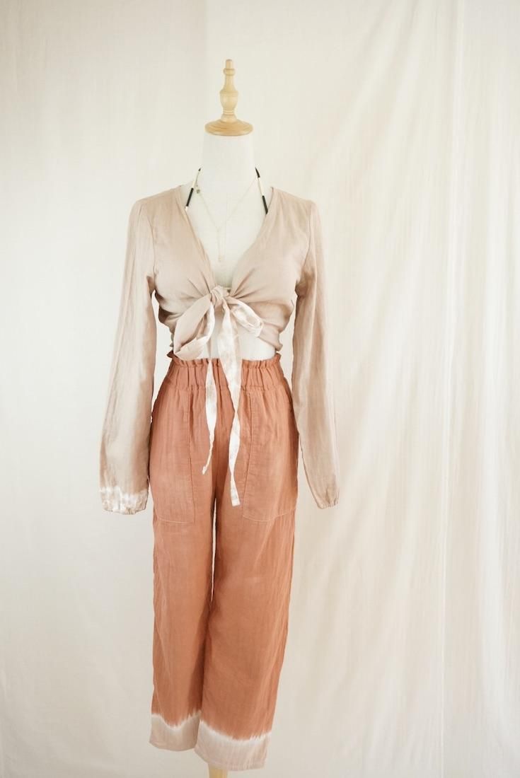 W gauze Ribbon Cardigan  Cafelate 