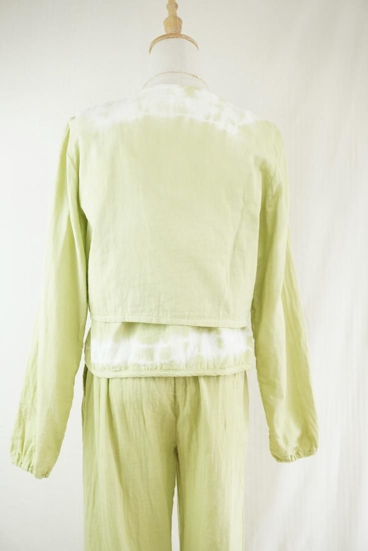 W gauze Ribbon Cardigan  Ginkgo 